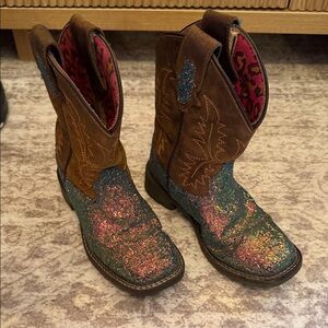 Sparkly Brown and Multicolor Kids Boots